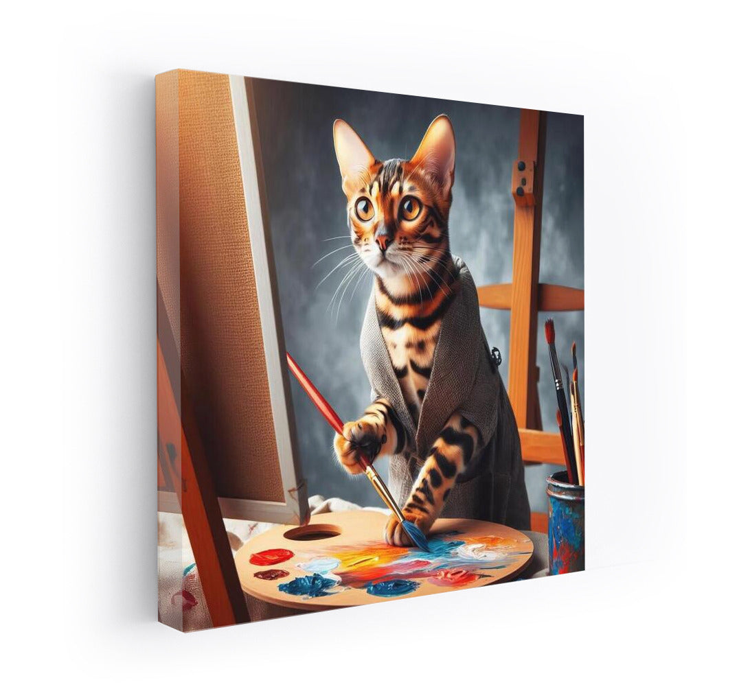 Bengal Cat Artist: Creative Process on Canvas