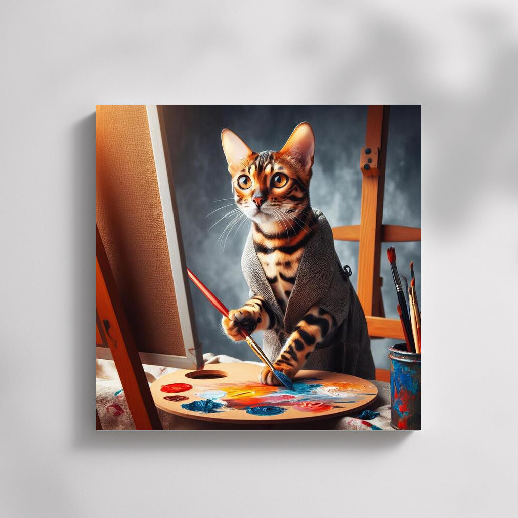 Bengal Cat Artist: Creative Process on Canvas