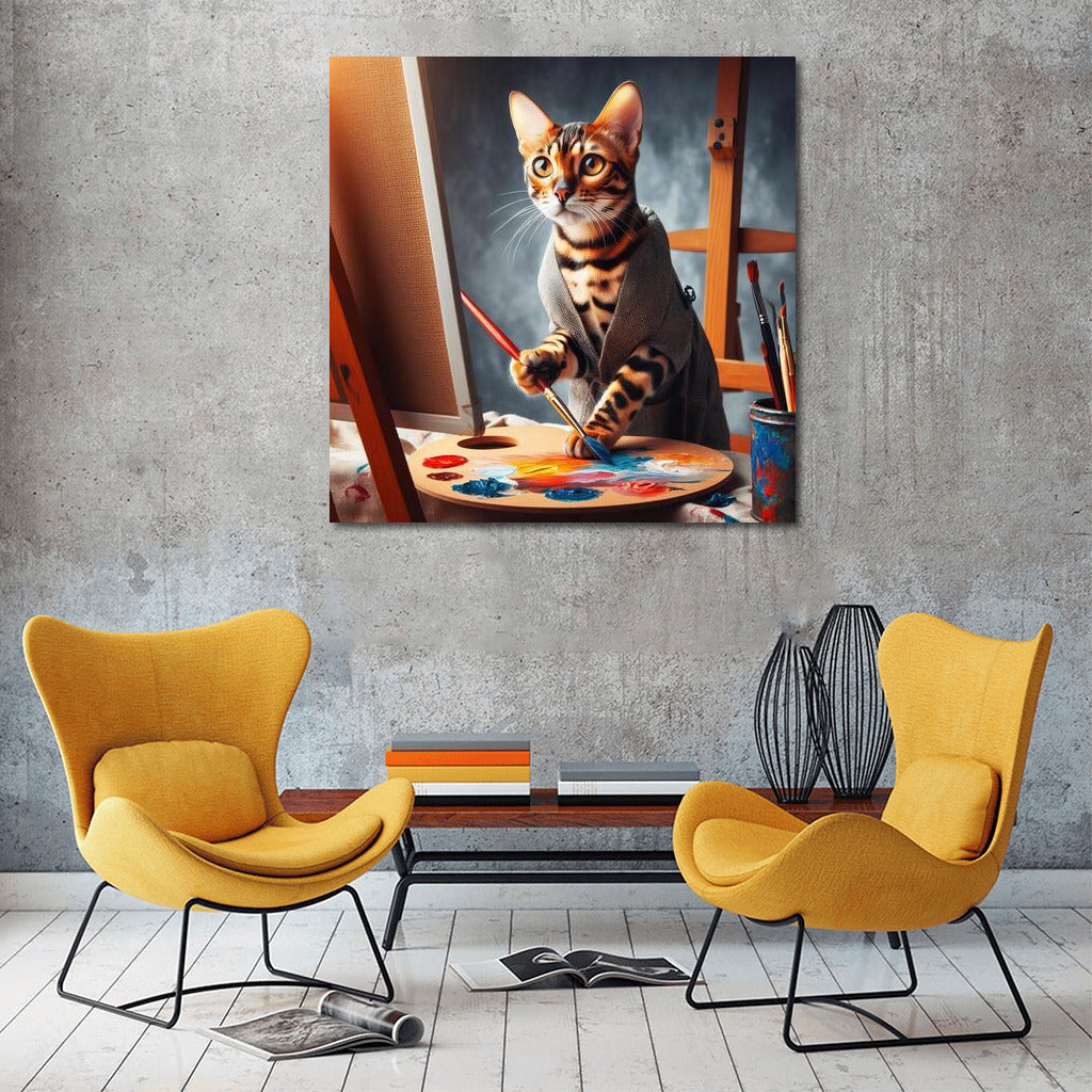 Bengal Cat Artist: Creative Process on Canvas