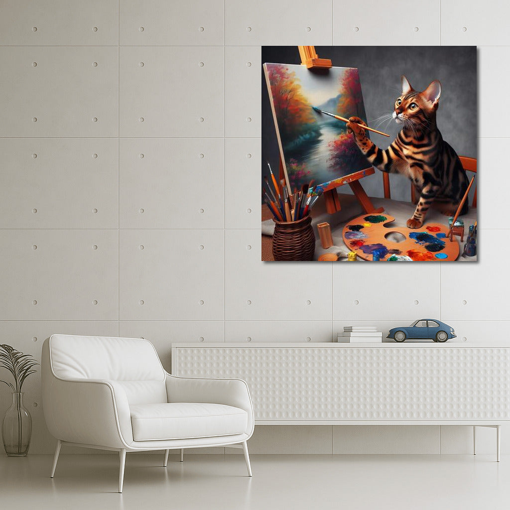 Bengal Cat Artist: Mastery on Canvas