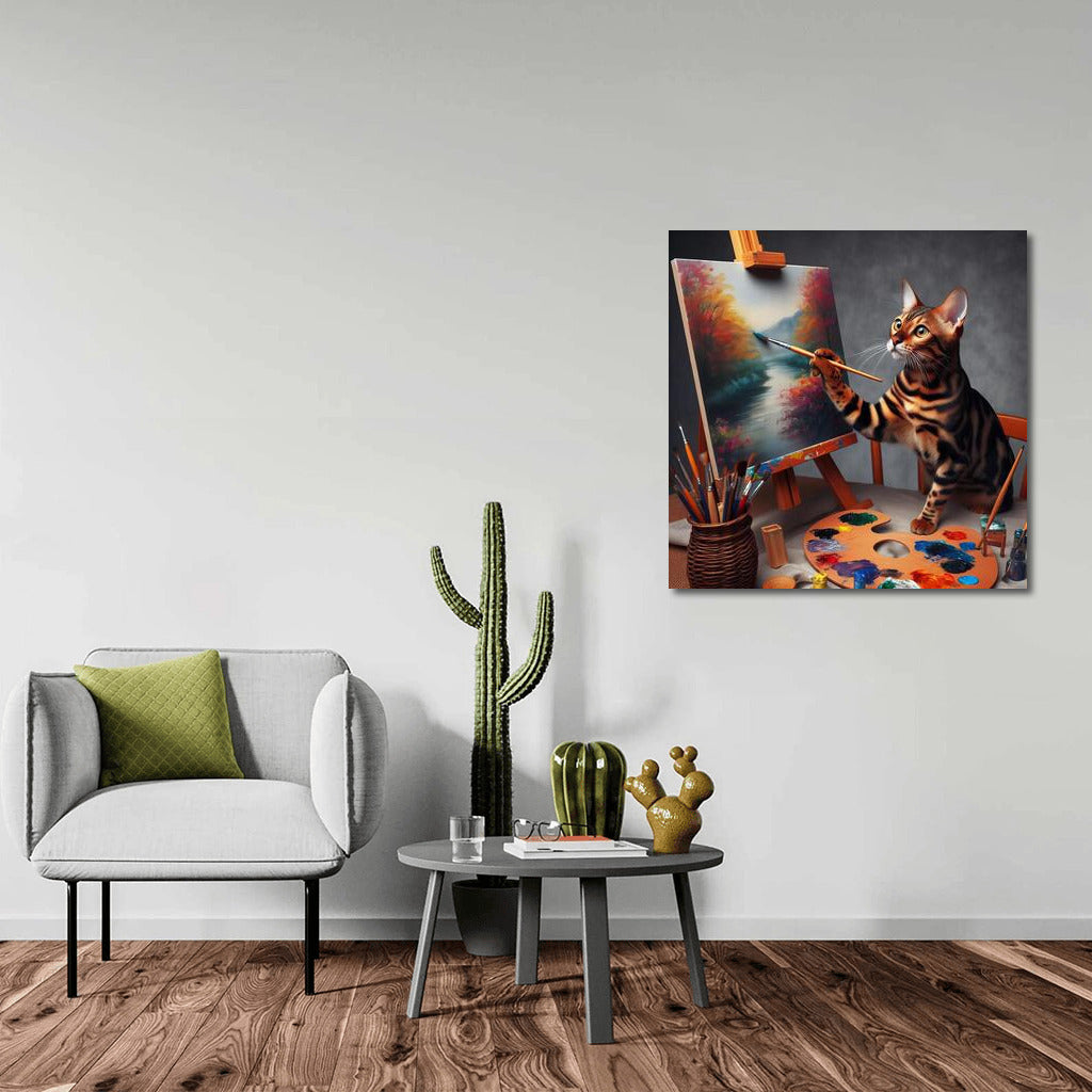 Bengal Cat Artist: Mastery on Canvas