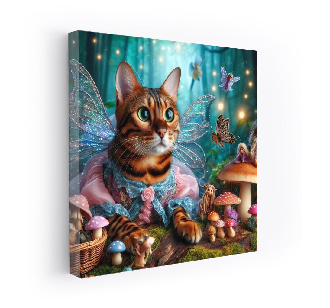 Bengal Cat in the Fairytale Forest: The Magic of Fairies and Mushrooms