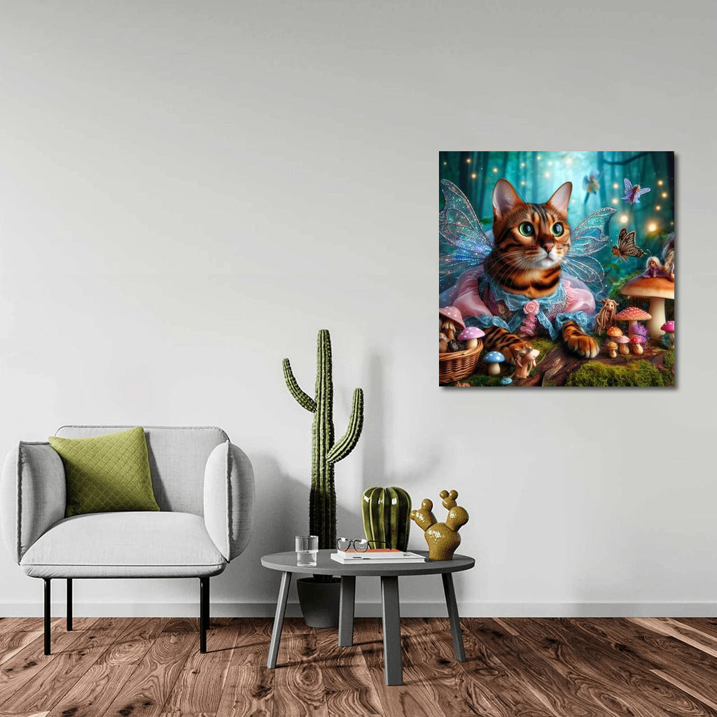 Bengal Cat in the Fairytale Forest: The Magic of Fairies and Mushrooms