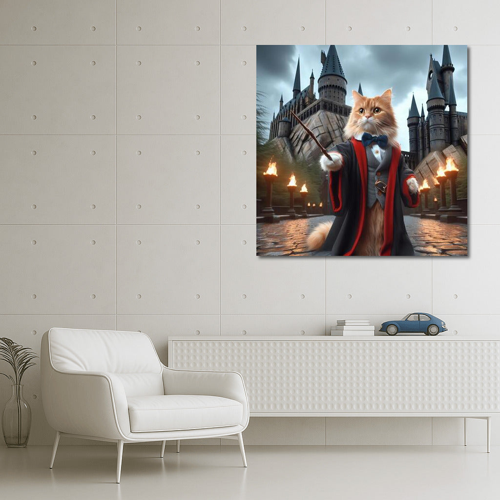Bengal Cat Wizard at Hogwarts: Harry Potter-Style Magic