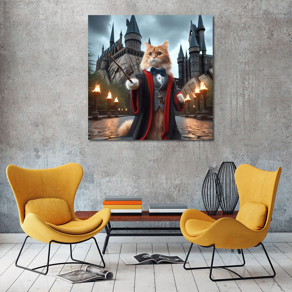 Bengal Cat Wizard at Hogwarts: Harry Potter-Style Magic