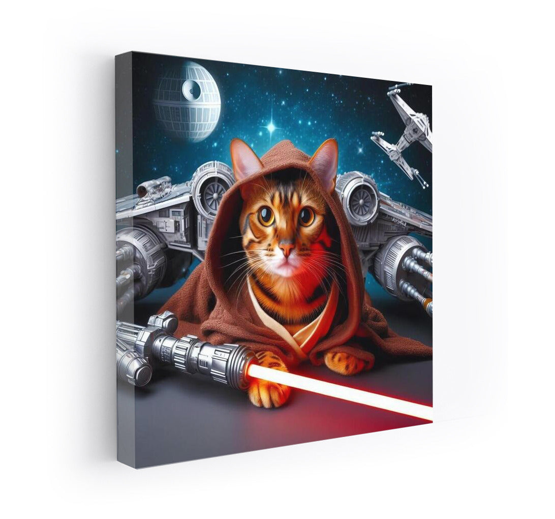 Bengal Cat Jedi: Space Adventure with Lightsaber