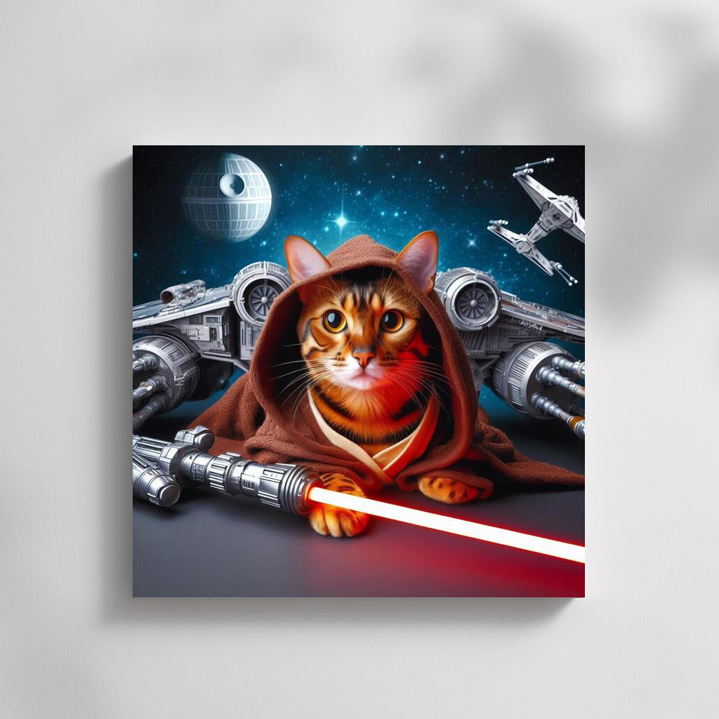 Bengal Cat Jedi: Space Adventure with Lightsaber
