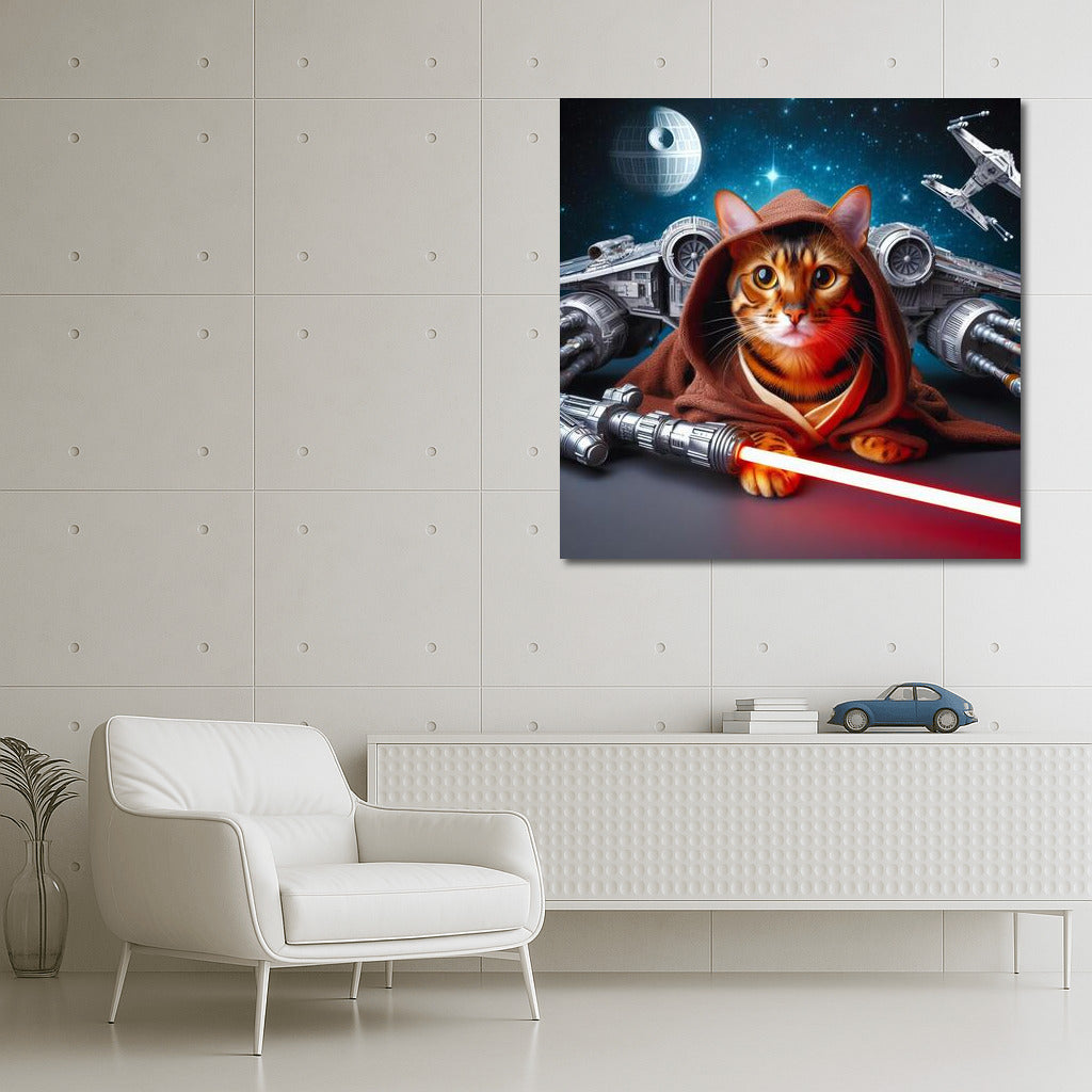 Bengal Cat Jedi: Space Adventure with Lightsaber