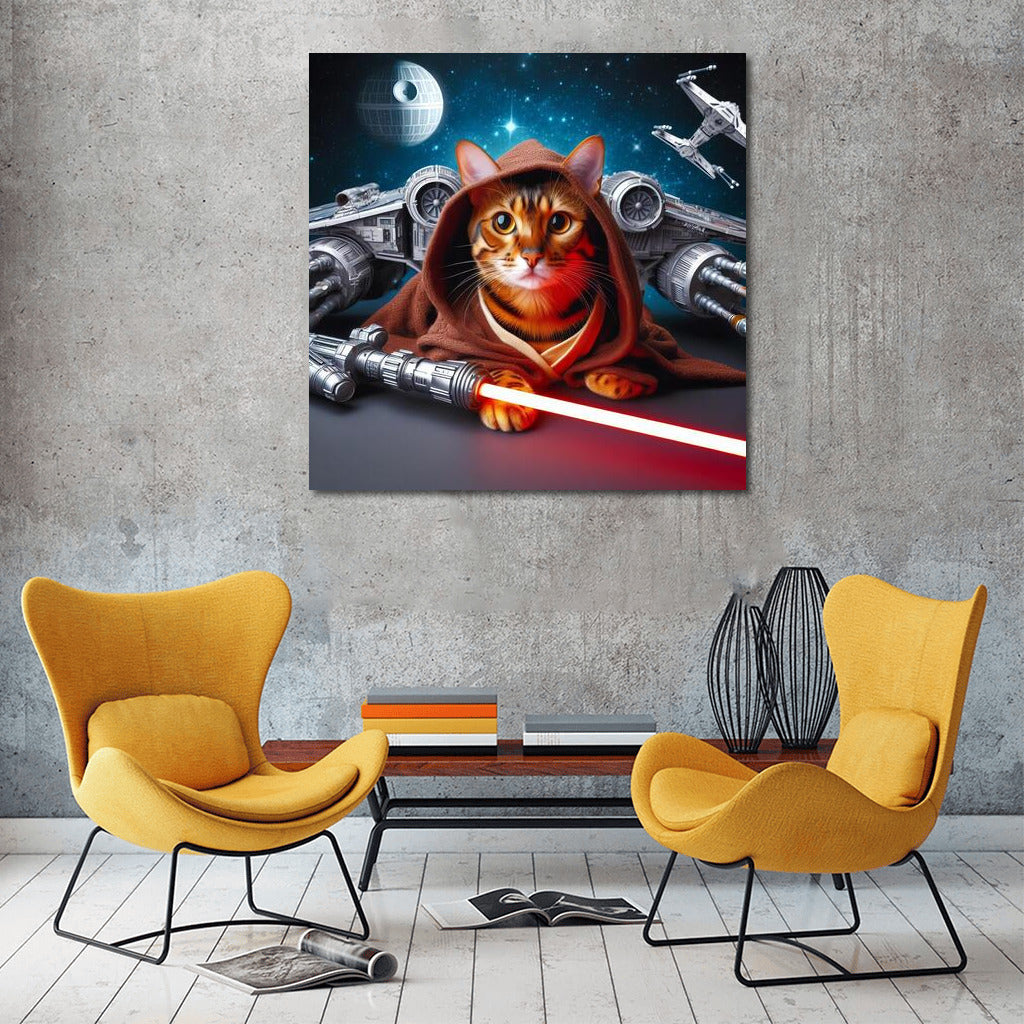 Bengal Cat Jedi: Space Adventure with Lightsaber
