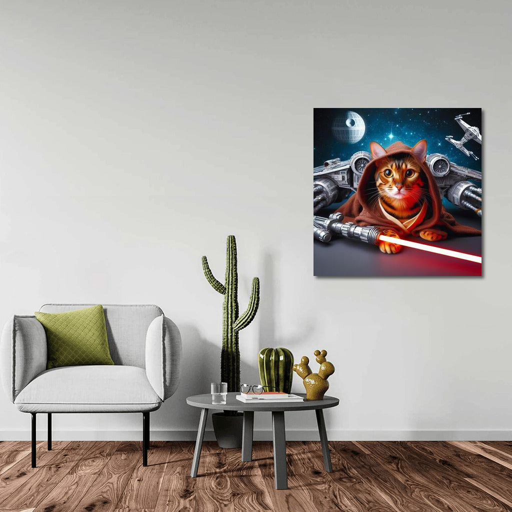 Bengal Cat Jedi: Space Adventure with Lightsaber