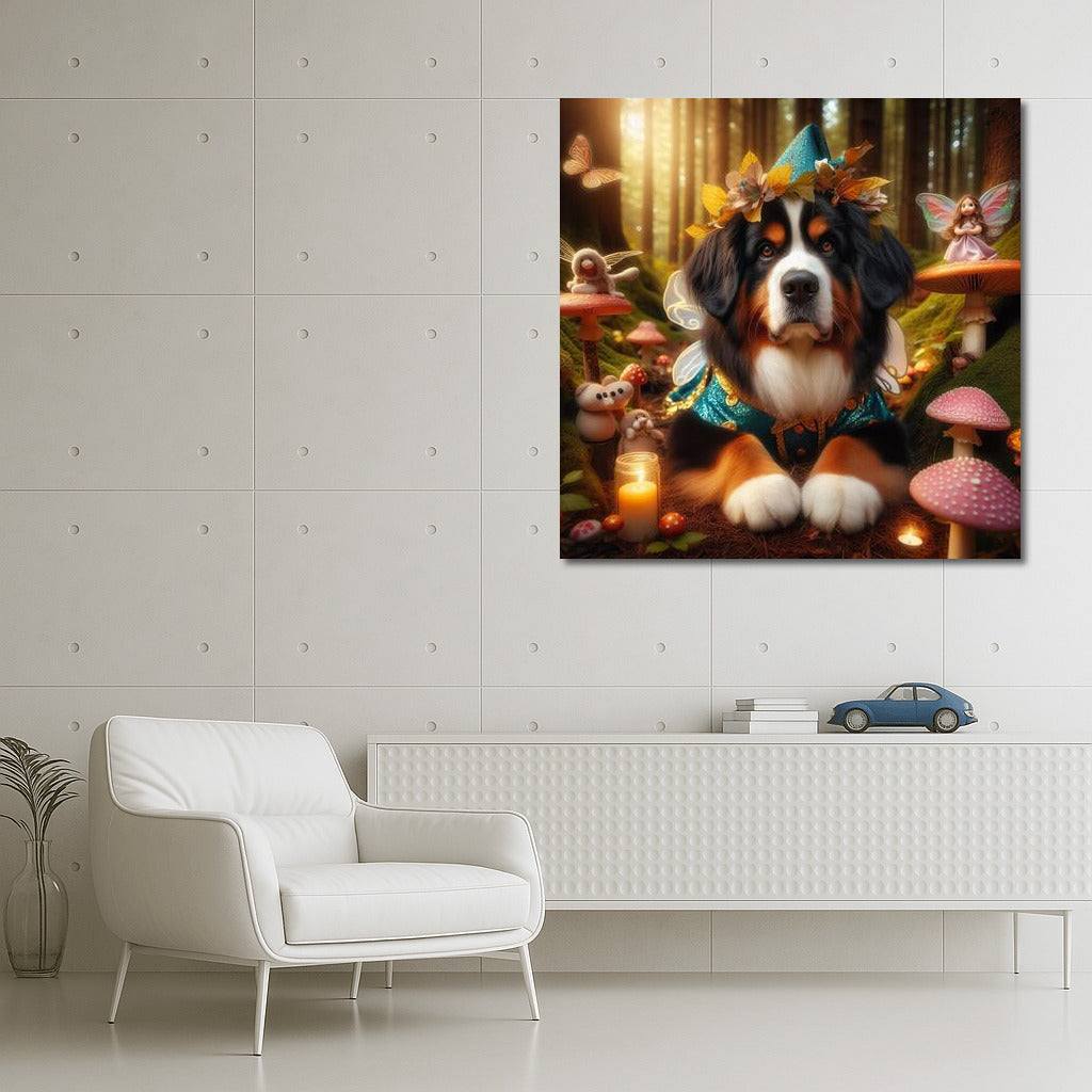 Bernese Mountain Dog in the Enchanted Forest: Magic and Fairytale Creatures