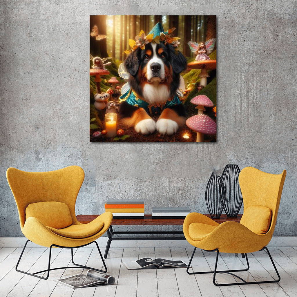 Bernese Mountain Dog in the Enchanted Forest: Magic and Fairytale Creatures
