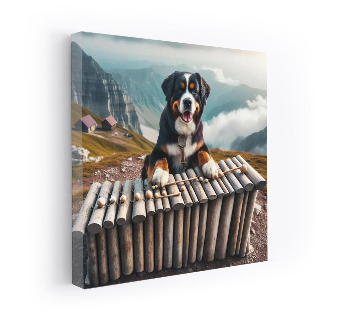 Bernese Mountain Dog and Dinosaur Bone Xylophone: A Musical Adventure