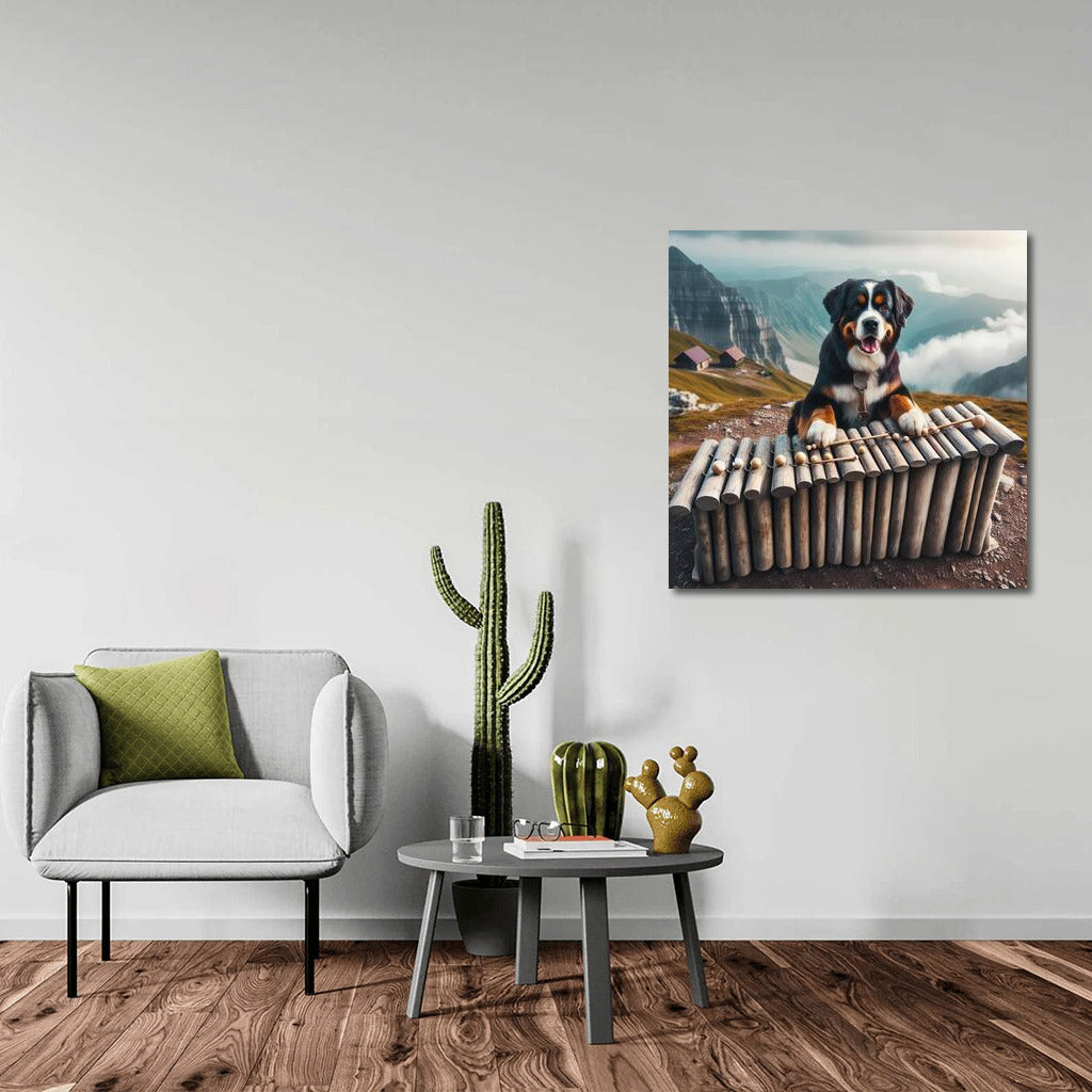 Bernese Mountain Dog and Dinosaur Bone Xylophone: A Musical Adventure