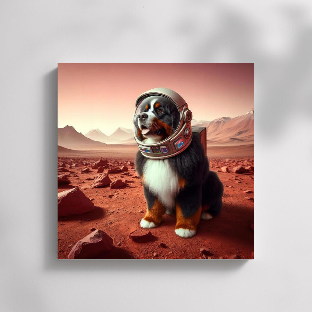 Bernese Mountain Dog on Mars: A Space Adventure in a Spacesuit