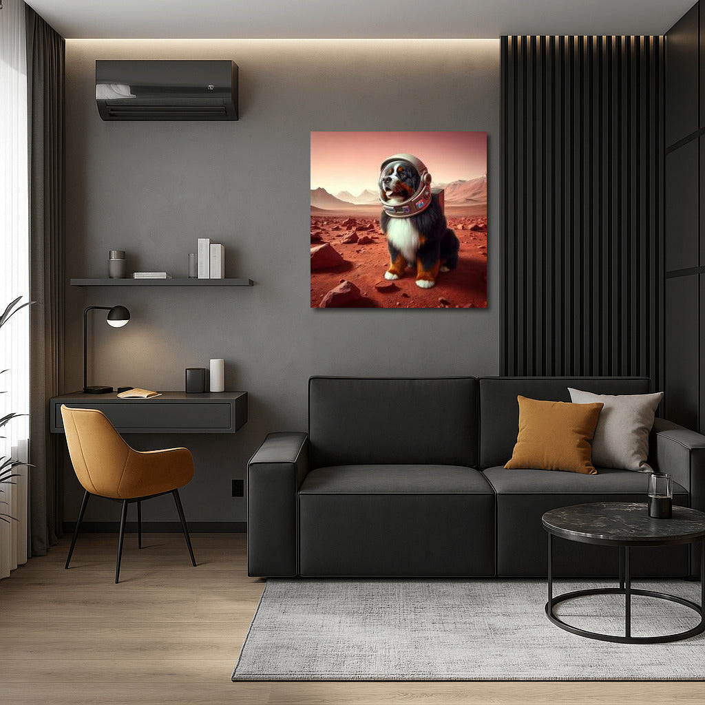 Bernese Mountain Dog on Mars: A Space Adventure in a Spacesuit