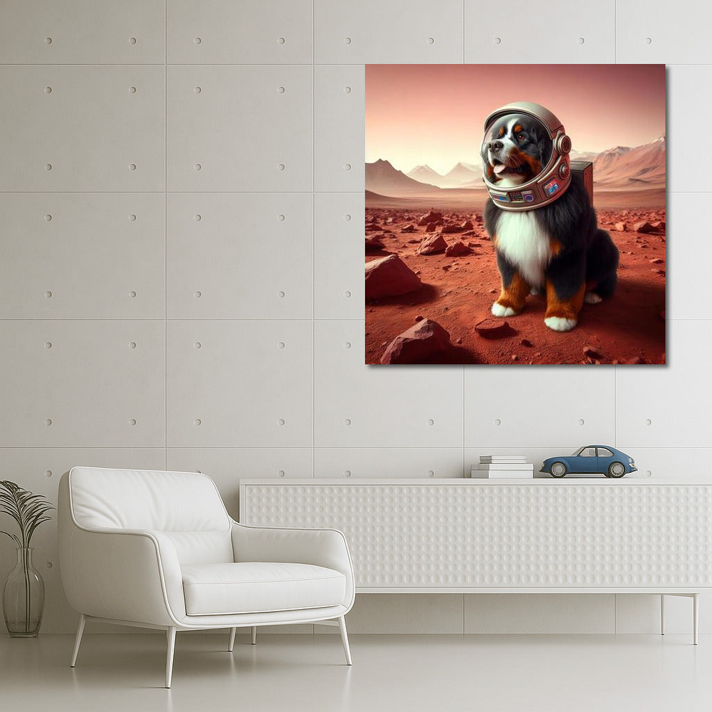Bernese Mountain Dog on Mars: A Space Adventure in a Spacesuit