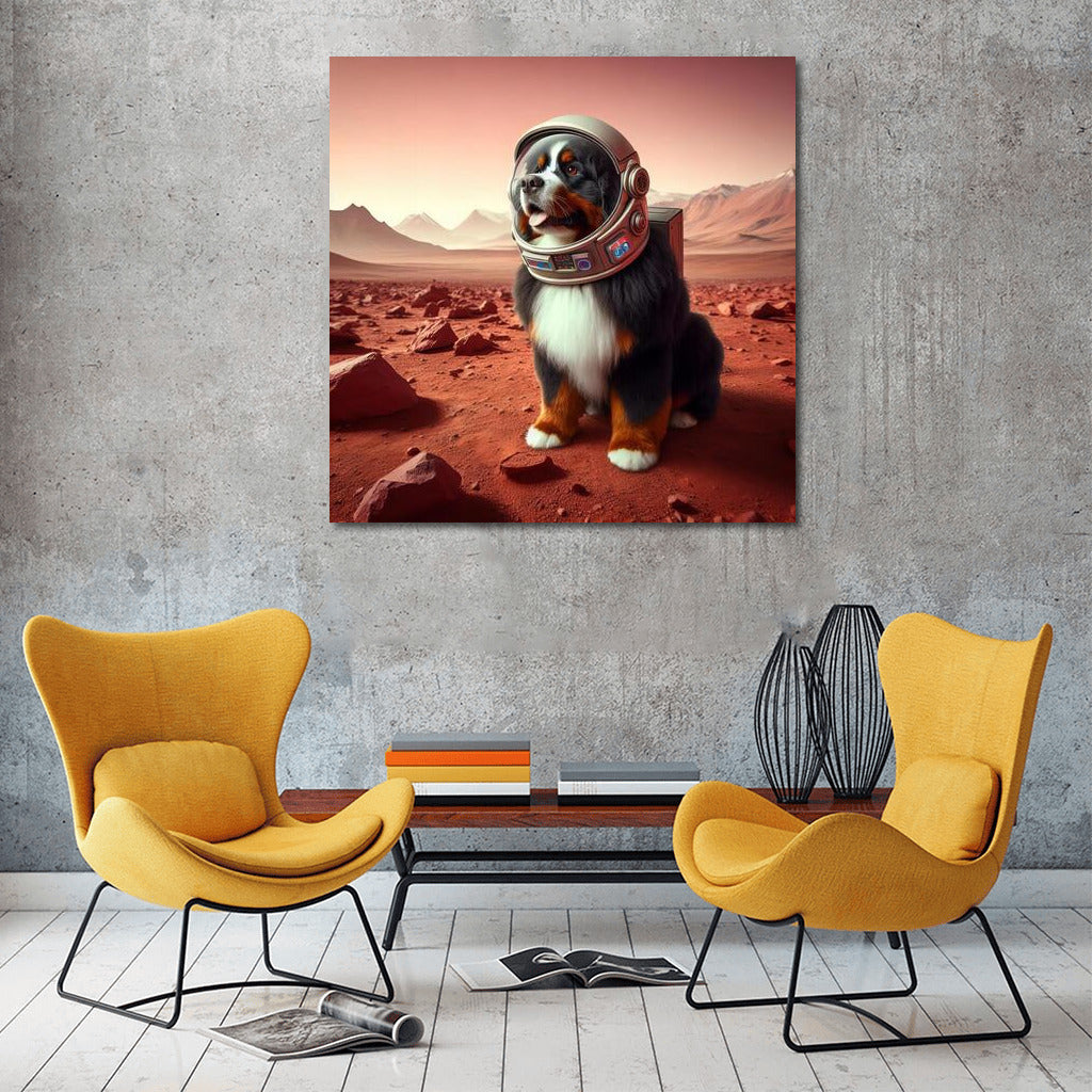 Bernese Mountain Dog on Mars: A Space Adventure in a Spacesuit