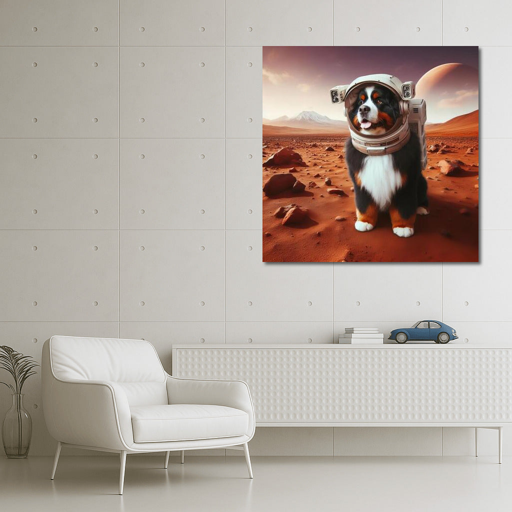 Bernese Mountain Dog on Mars: A Space Adventure in a Spacesuit