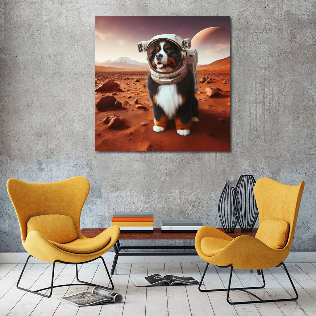 Bernese Mountain Dog on Mars: A Space Adventure in a Spacesuit
