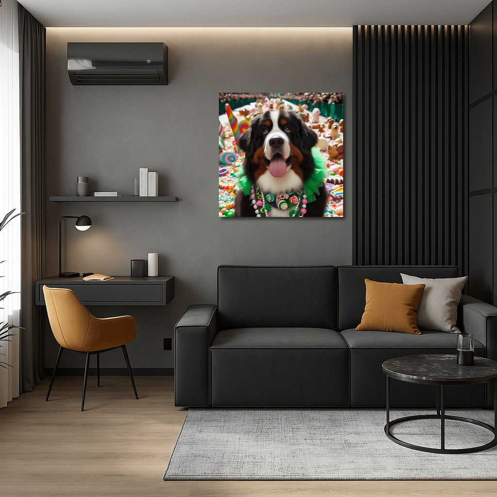 Bernese Mountain Dog in the Chocolate and Candy Parade: Sweet Fantasy for Your Interior