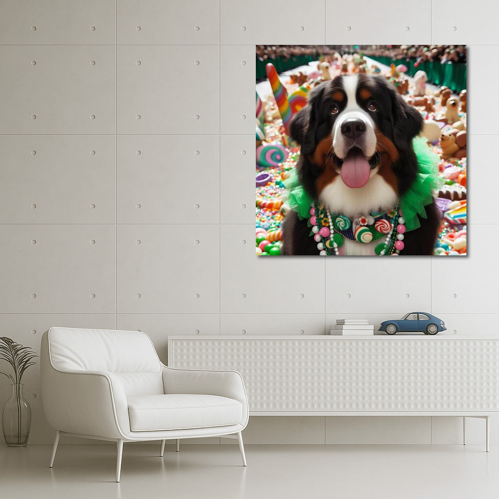 Bernese Mountain Dog in the Chocolate and Candy Parade: Sweet Fantasy for Your Interior
