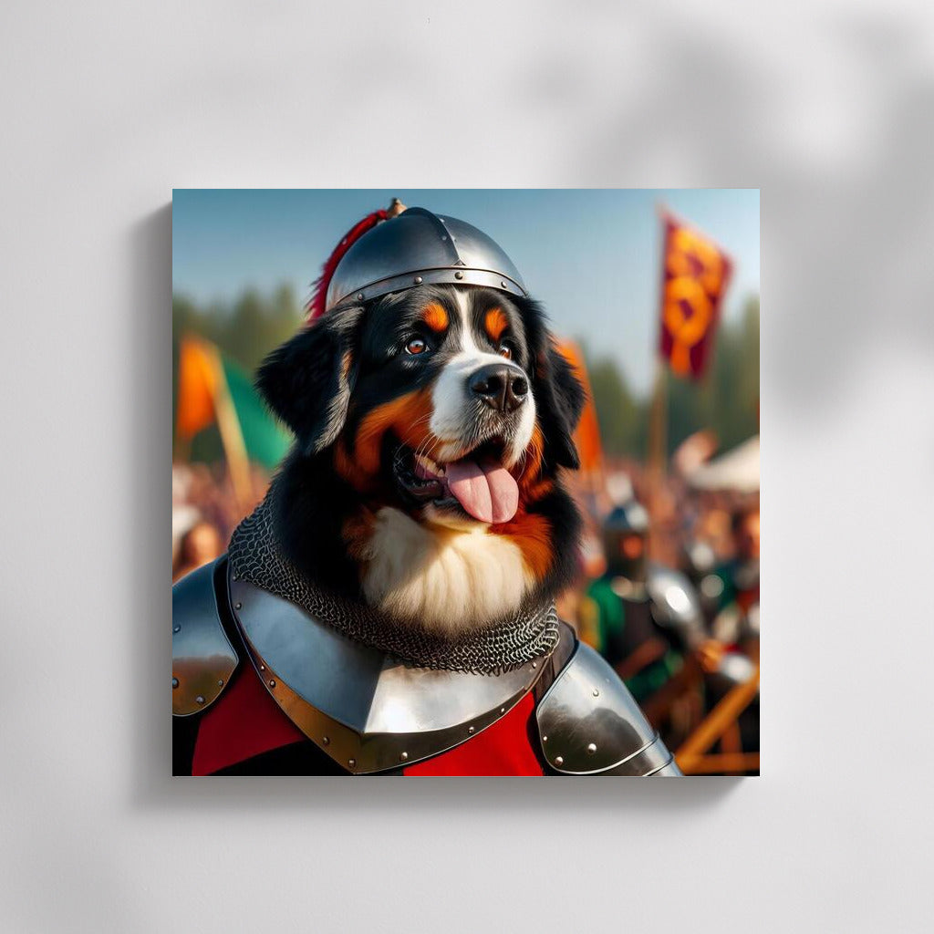 Bernese Mountain Dog in a Knight's Tournament: Medieval Battle
