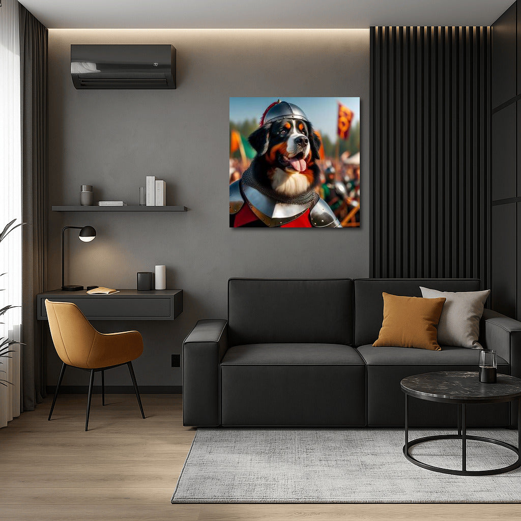 Bernese Mountain Dog in a Knight's Tournament: Medieval Battle