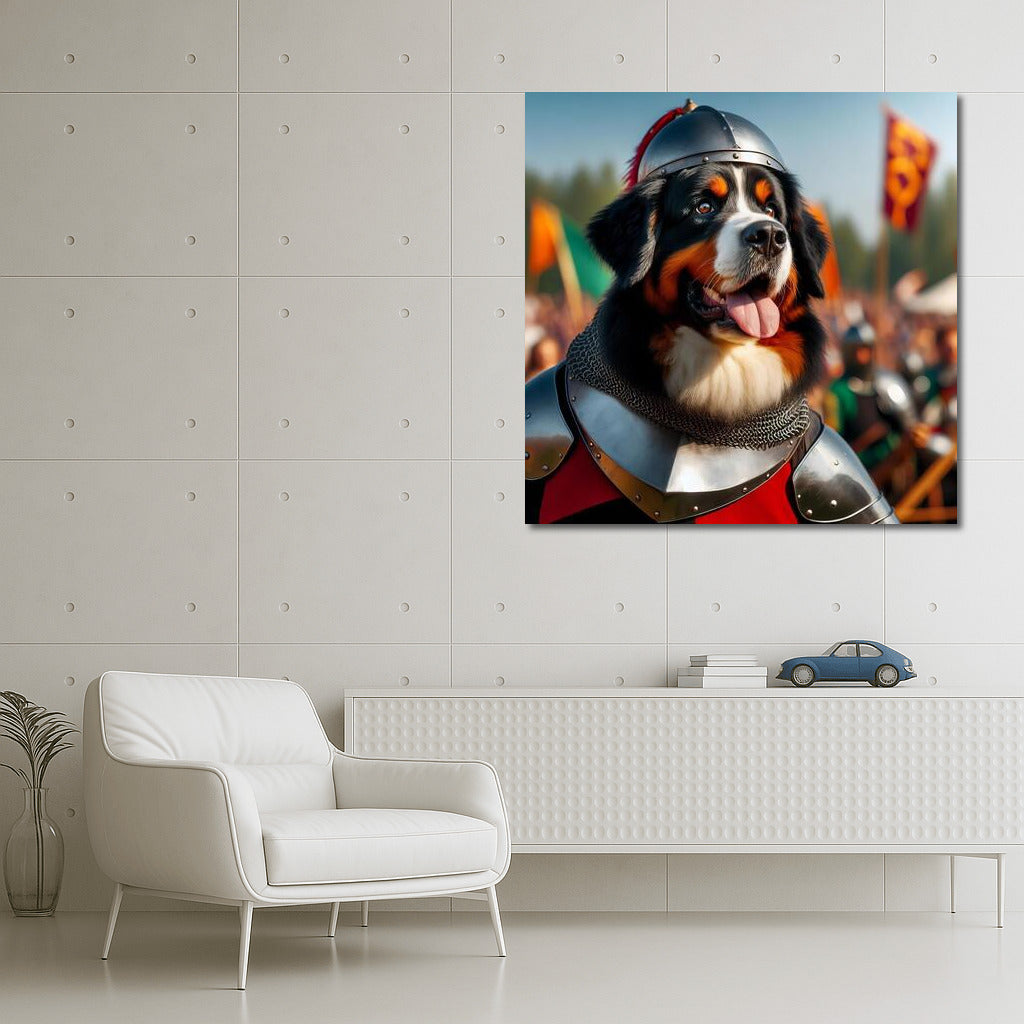 Bernese Mountain Dog in a Knight's Tournament: Medieval Battle