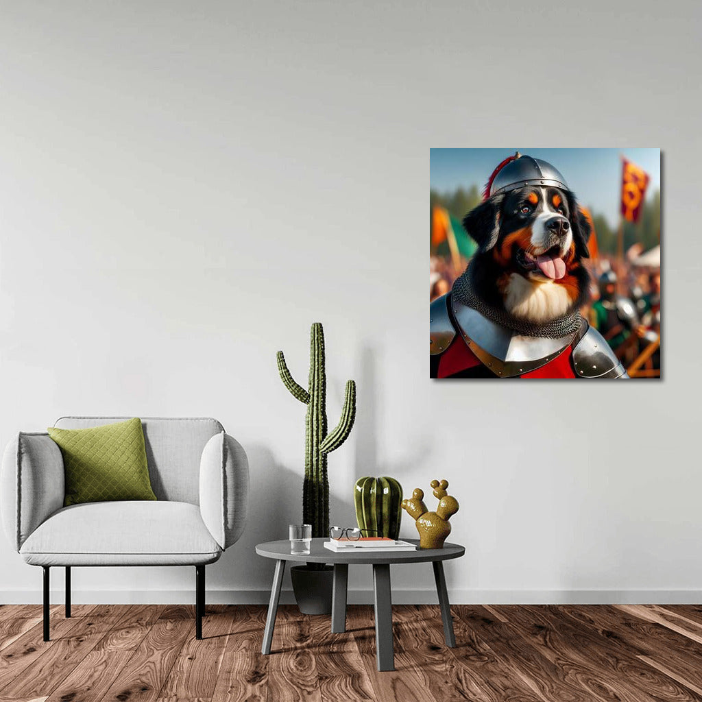 Bernese Mountain Dog in a Knight's Tournament: Medieval Battle