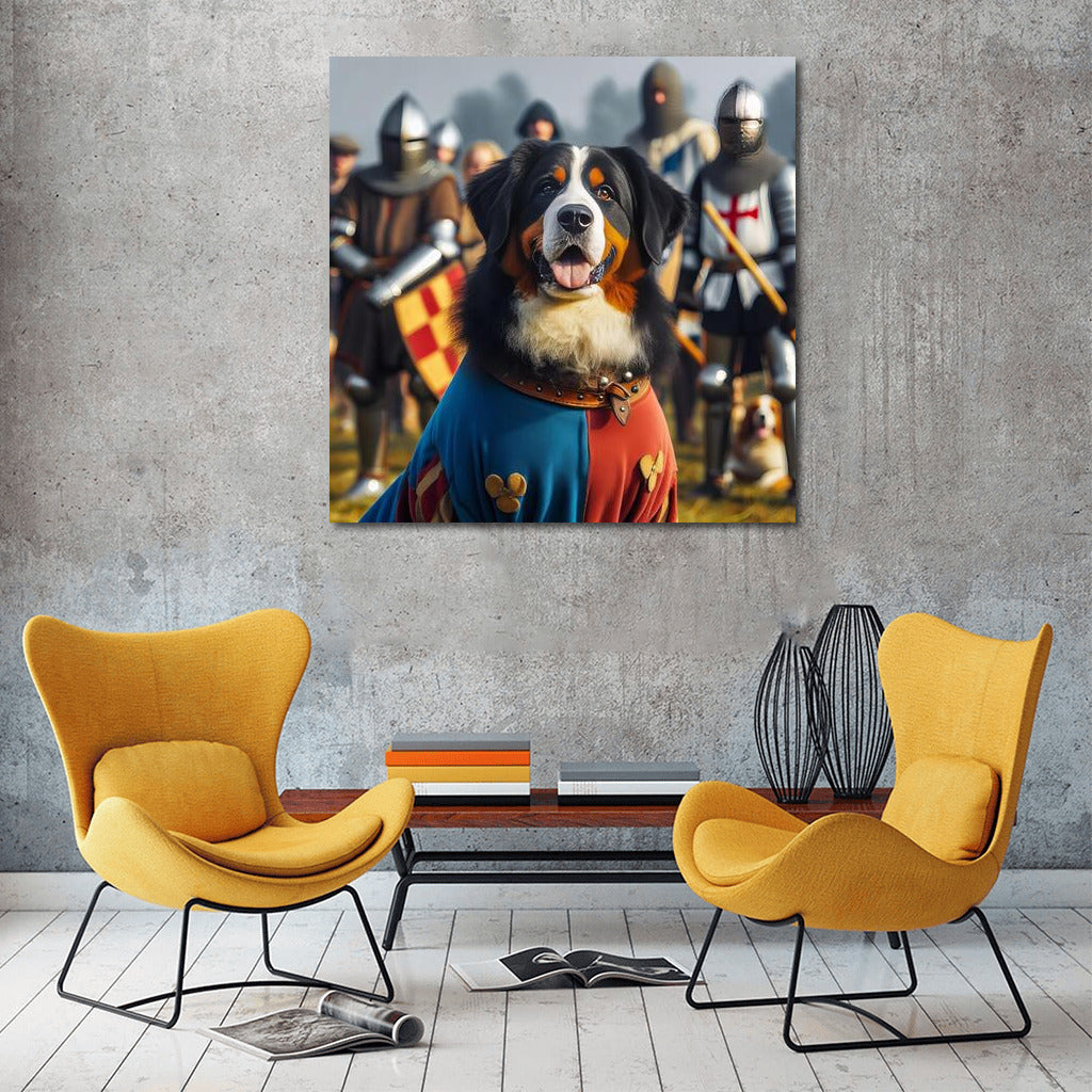Bernese Mountain Dog at the Medieval Tournament: Knightly Loyalty