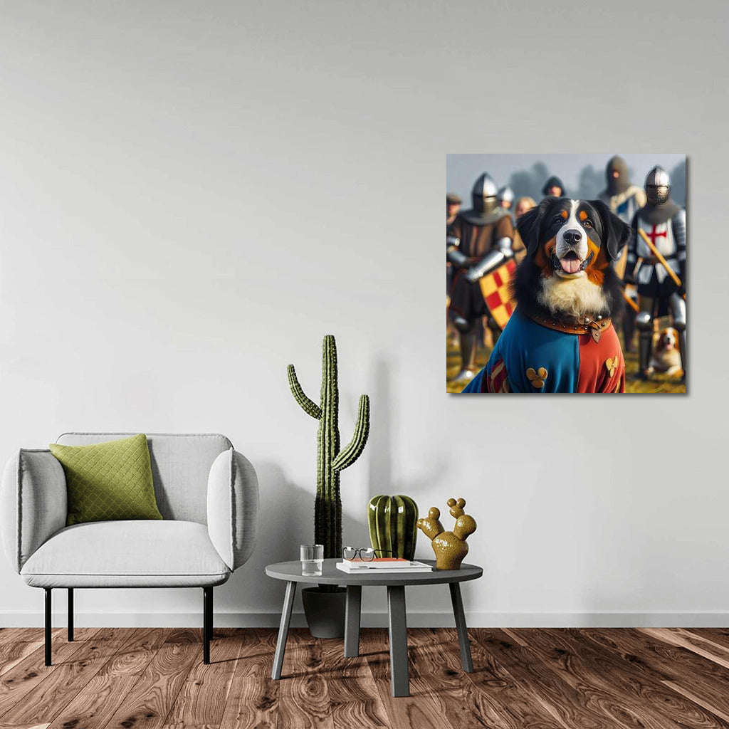 Bernese Mountain Dog at the Medieval Tournament: Knightly Loyalty