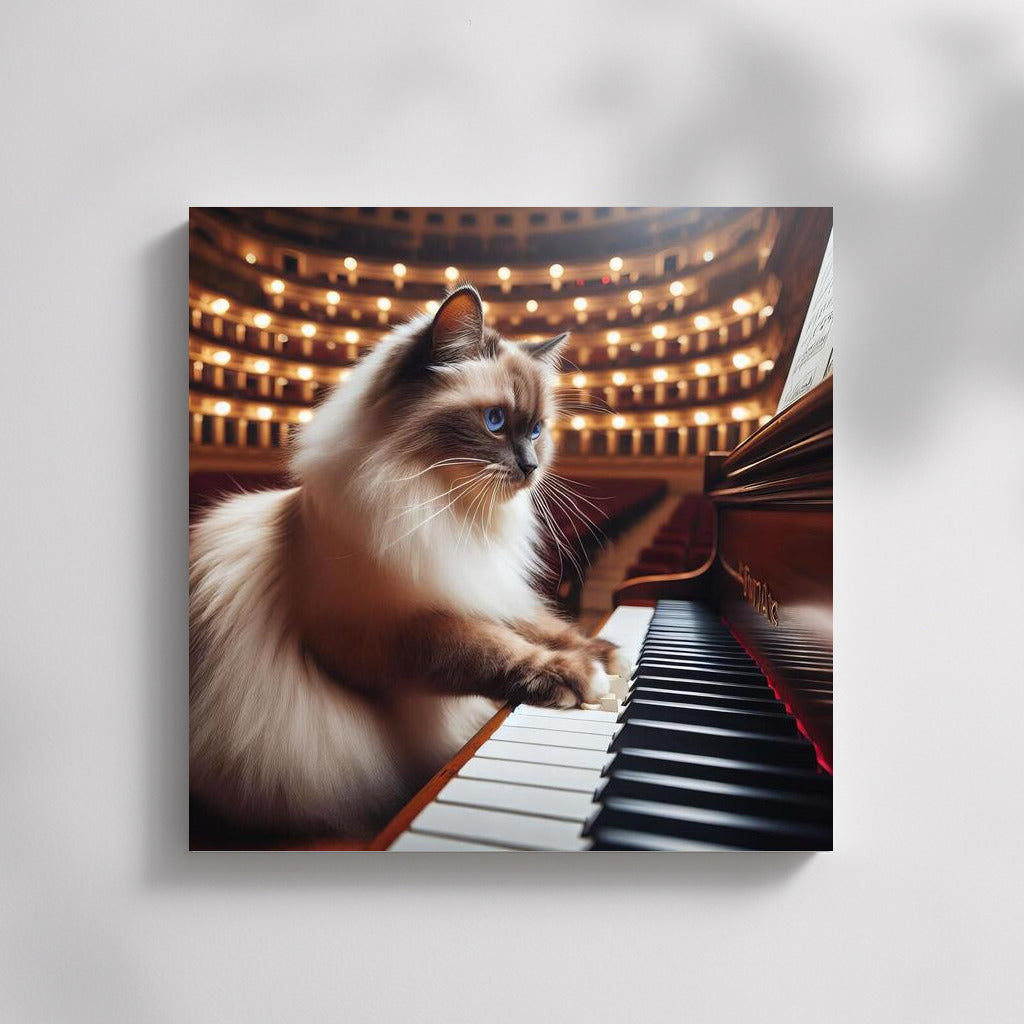 Burmese Cat at the Piano: Musical Grace in the Concert Hall