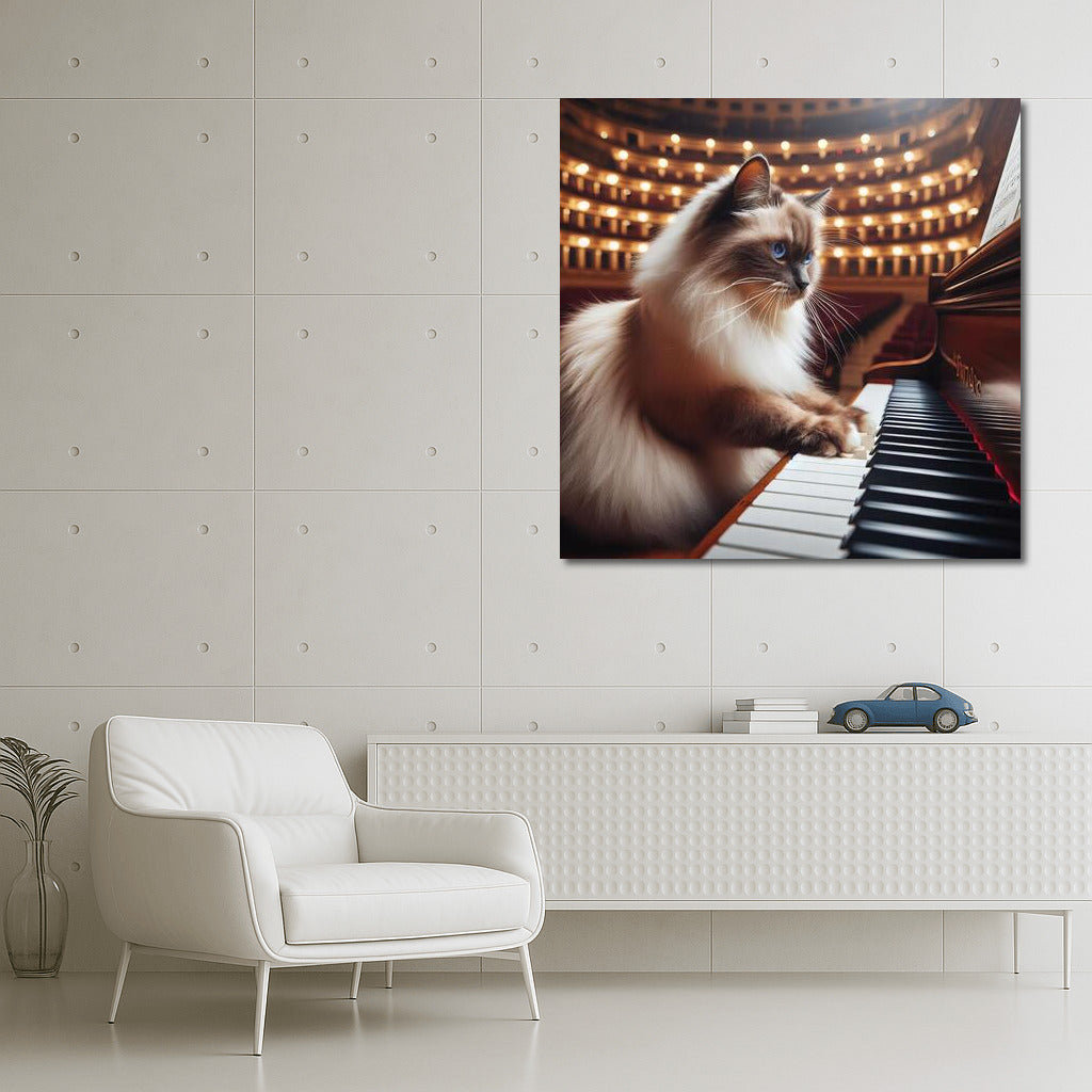 Burmese Cat at the Piano: Musical Grace in the Concert Hall