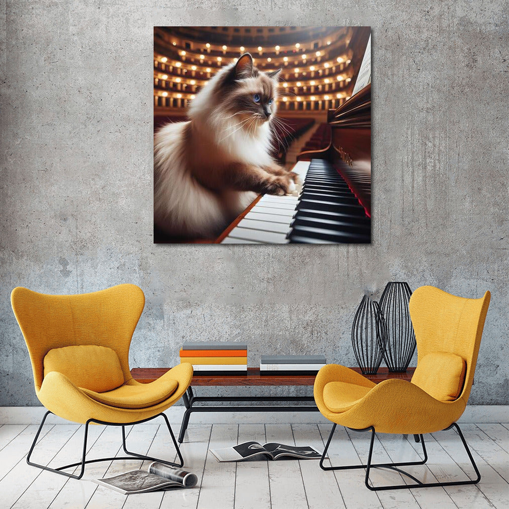 Burmese Cat at the Piano: Musical Grace in the Concert Hall