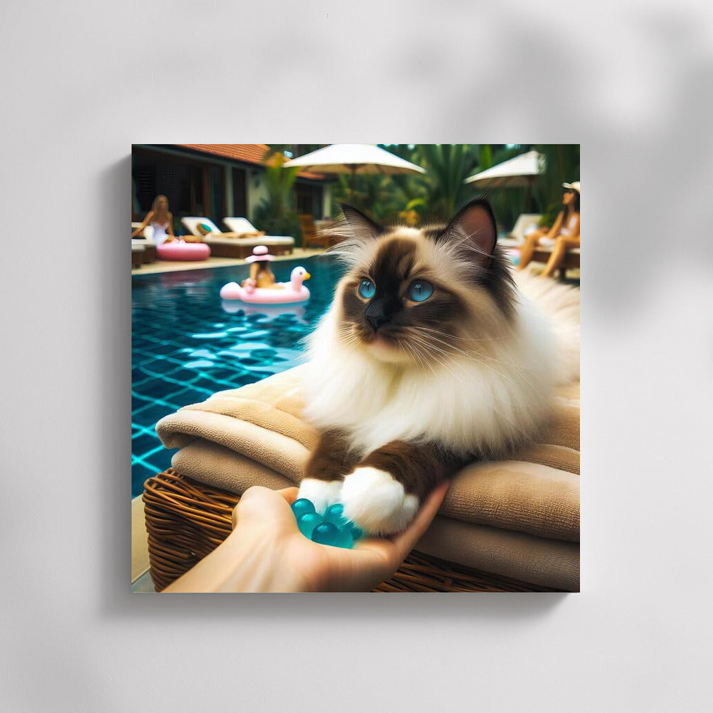Birman Cat at Pool Party: Style and Comfort for Your Interior