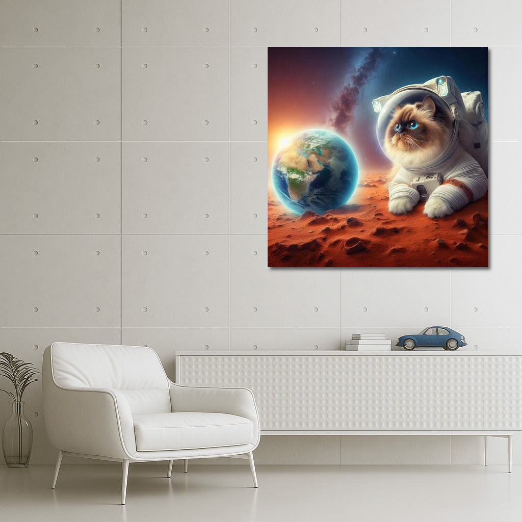 Burmese Cat in a Spacesuit on Mars: A Look at Earth