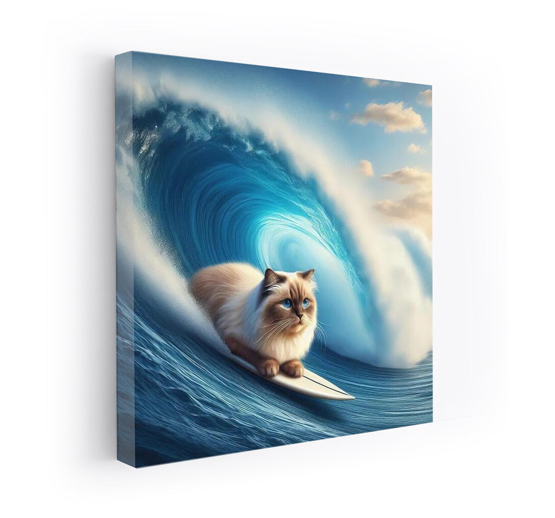 Burmese Cat Giant Wave Surfer: Surfing Adventure