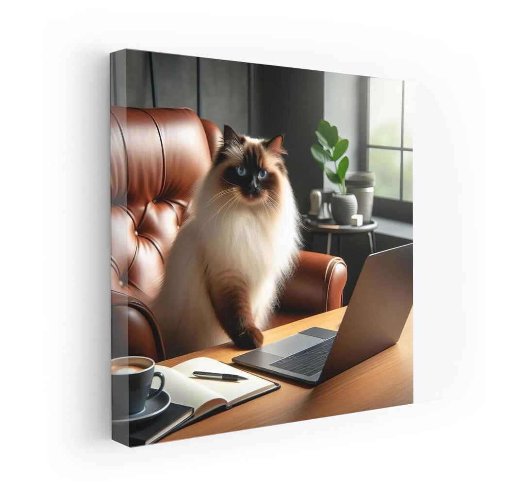 Birman Cat in the Office: Style and Comfort