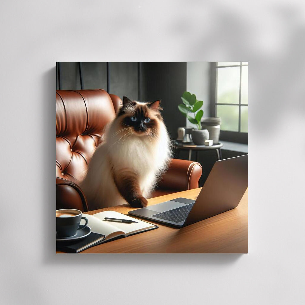 Birman Cat in the Office: Style and Comfort