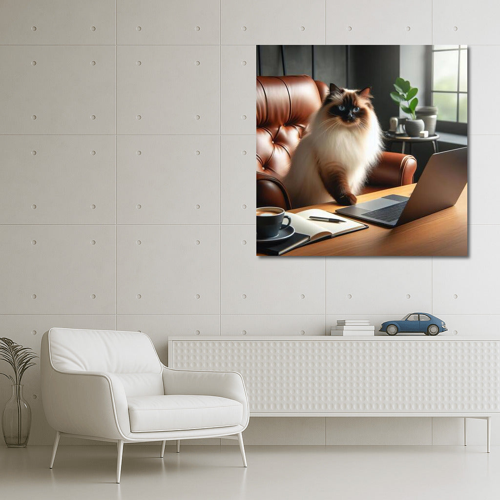 Birman Cat in the Office: Style and Comfort