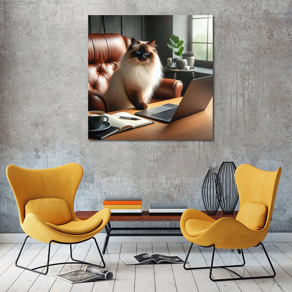 Birman Cat in the Office: Style and Comfort