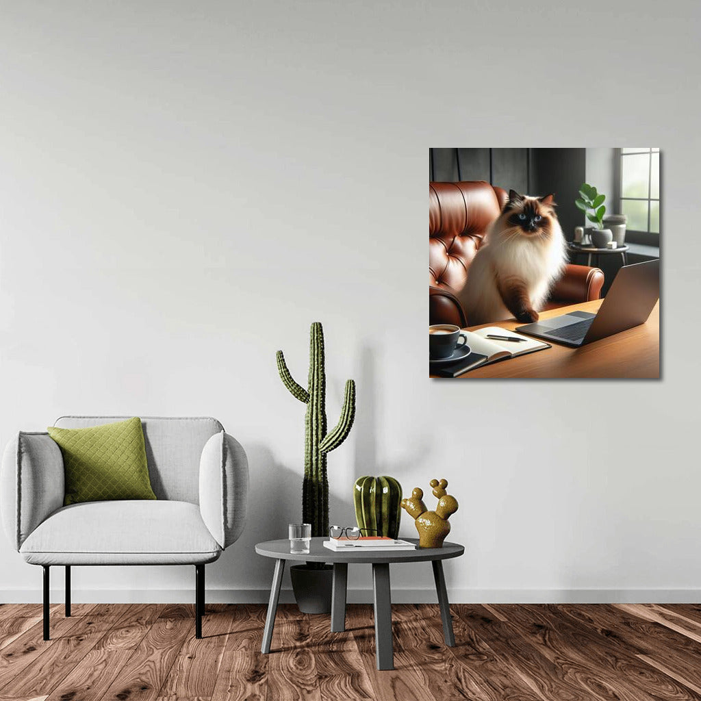 Birman Cat in the Office: Style and Comfort
