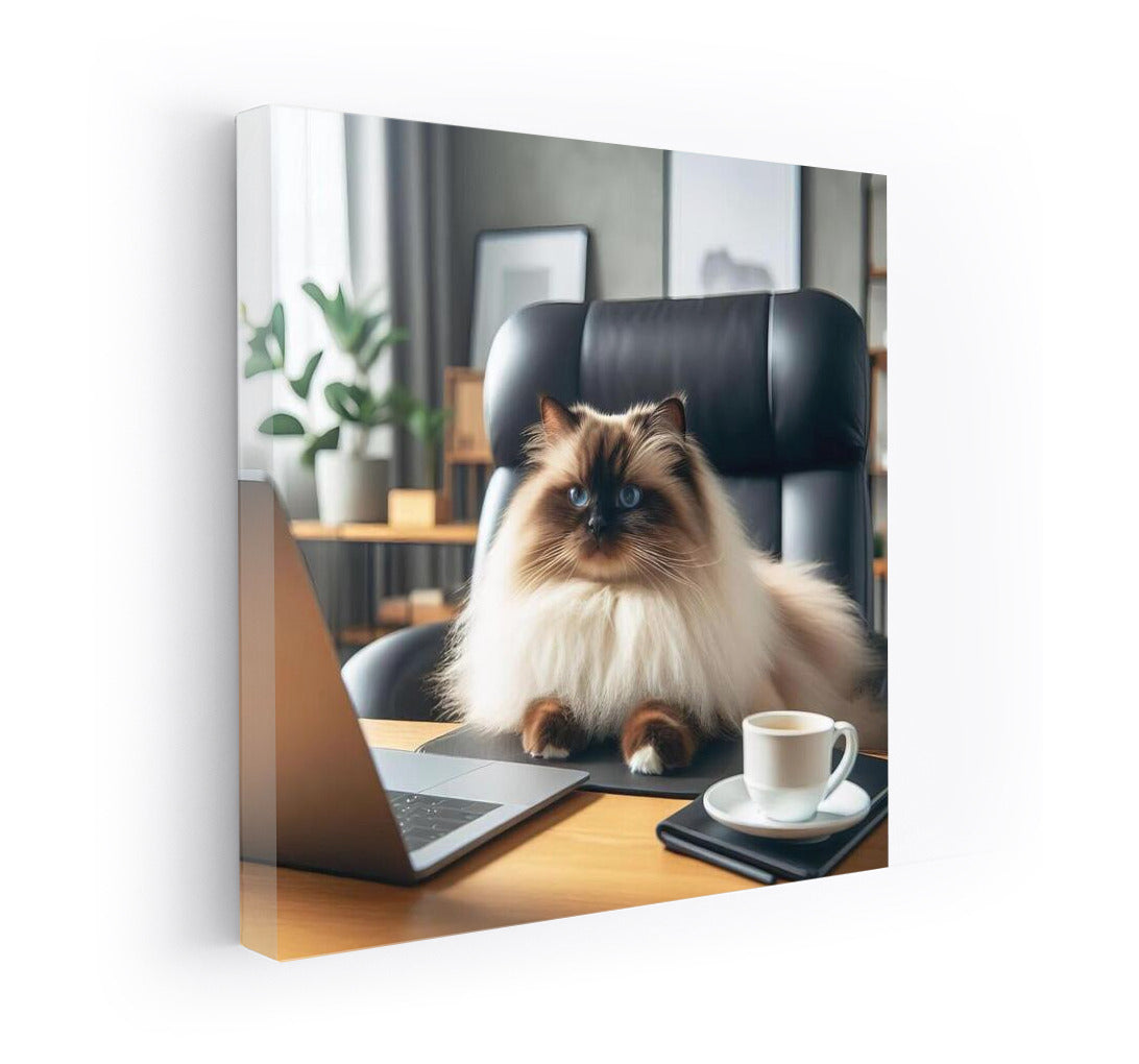 Boss Cat Birman: Cozy Office Style
