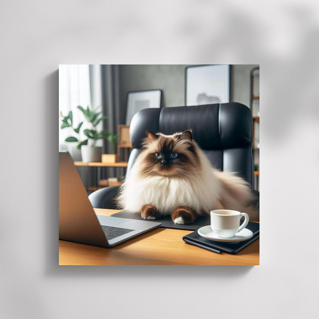 Boss Cat Birman: Cozy Office Style