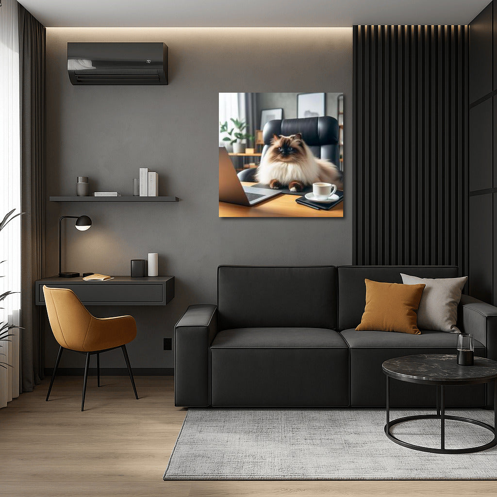 Boss Cat Birman: Cozy Office Style