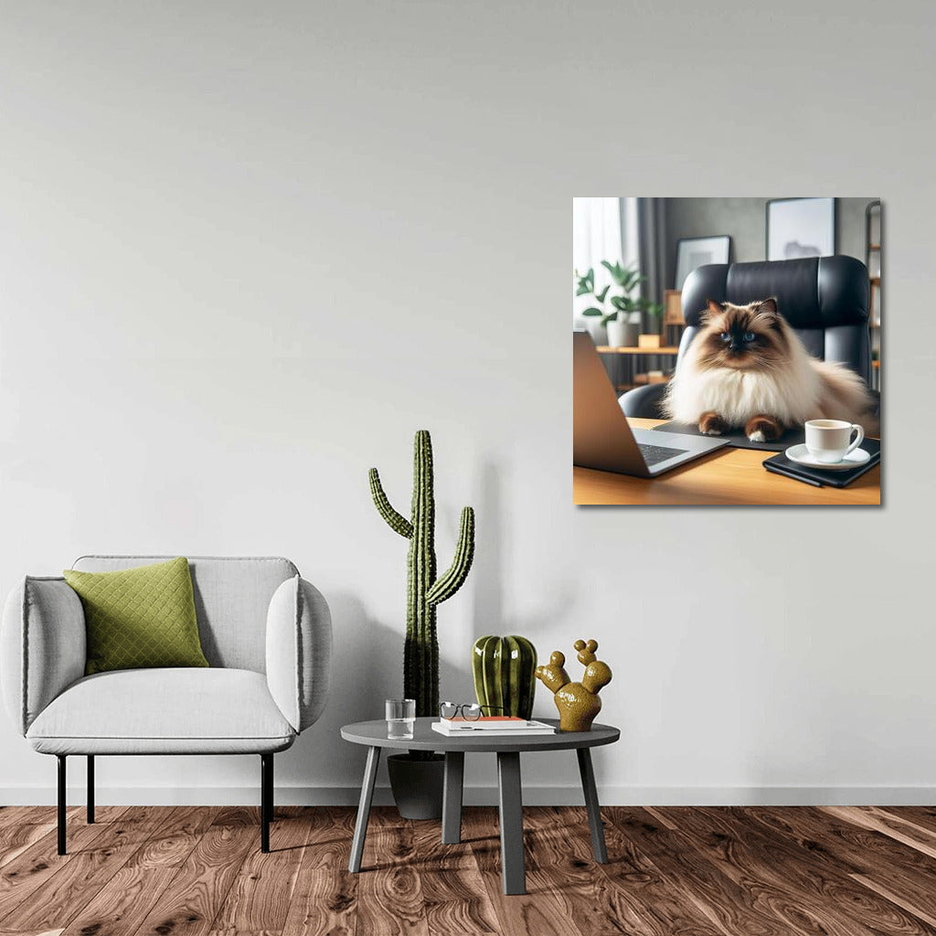 Boss Cat Birman: Cozy Office Style