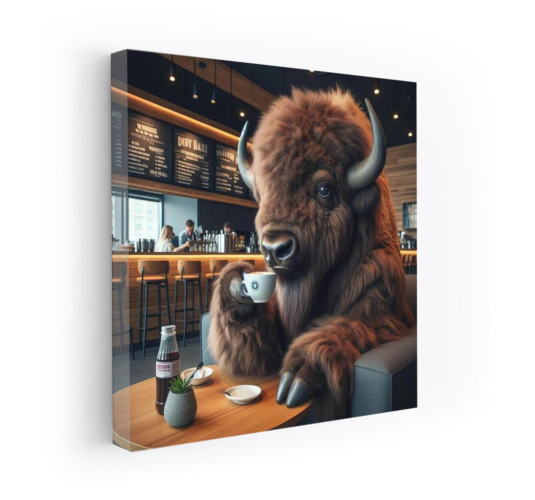 Bison in the Cafe: Morning Sip of Magic