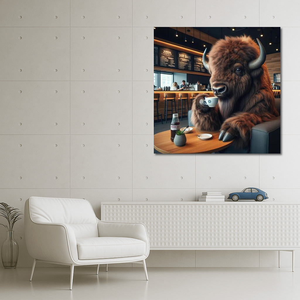 Bison in the Cafe: Morning Sip of Magic
