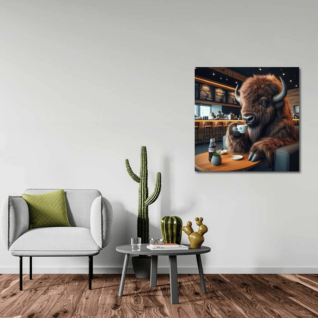 Bison in the Cafe: Morning Sip of Magic
